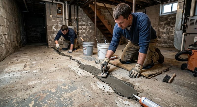 Cracked Basement Floor Repair in Woodland Park, CO