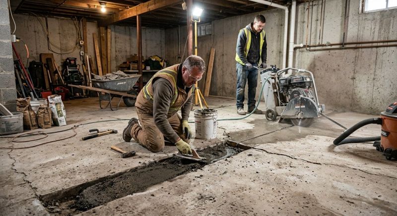 Cracked Basement Floor Repair in Woodland Park, CO