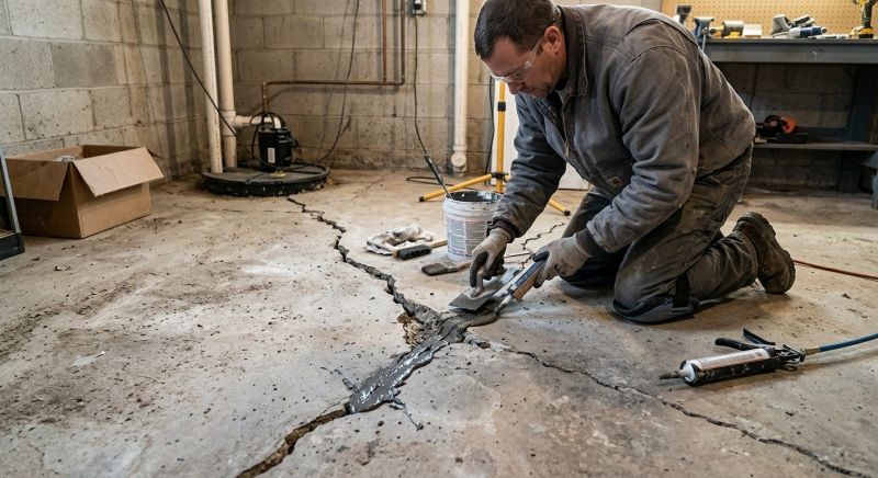 Cracked Basement Floor Repair in Woodland Park, CO